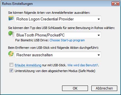 Windows Vista и Rohos Credential Provider