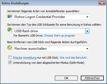 Windows Vista и Rohos Credential Provider