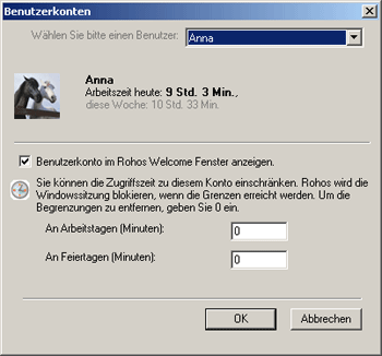 Configure user list on the welcome screen